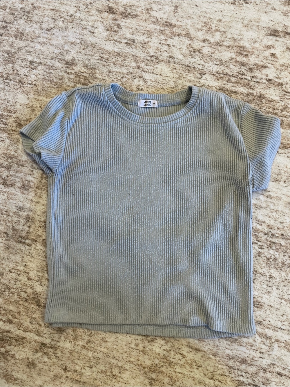 Ardene Ribbed Tee in Light Blue